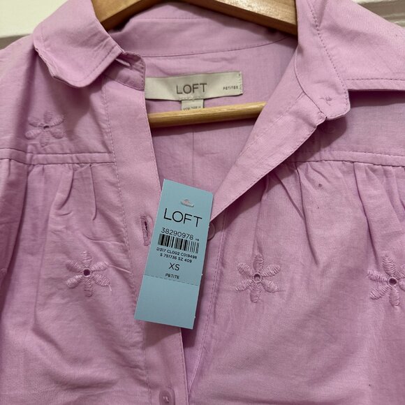 NWT - LOFT Eyelet Shirtdress – Size XS - Picture 5 of 8